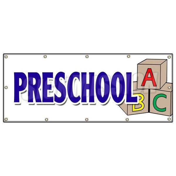 PRESCHOOL BANNER SIGN licensed accredited kindergarten day care early
